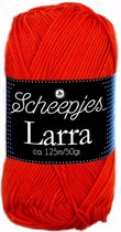 SCHEEPJES LARRA 7404 DIEP ORANJE. PAK MET 8 BOLLEN a 50 GRAM. KL.NUM. 03.