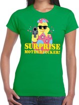 Fout paas t-shirt groen surprise motherfucker voor dames S