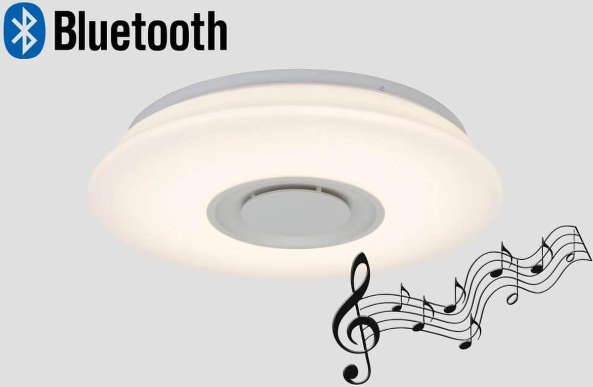 vallei Zelden lening Plafondlamp Bluetooth MUSICA LED met Luidspreker voor in de Badkamer,  Garage of Keuken... | bol.com