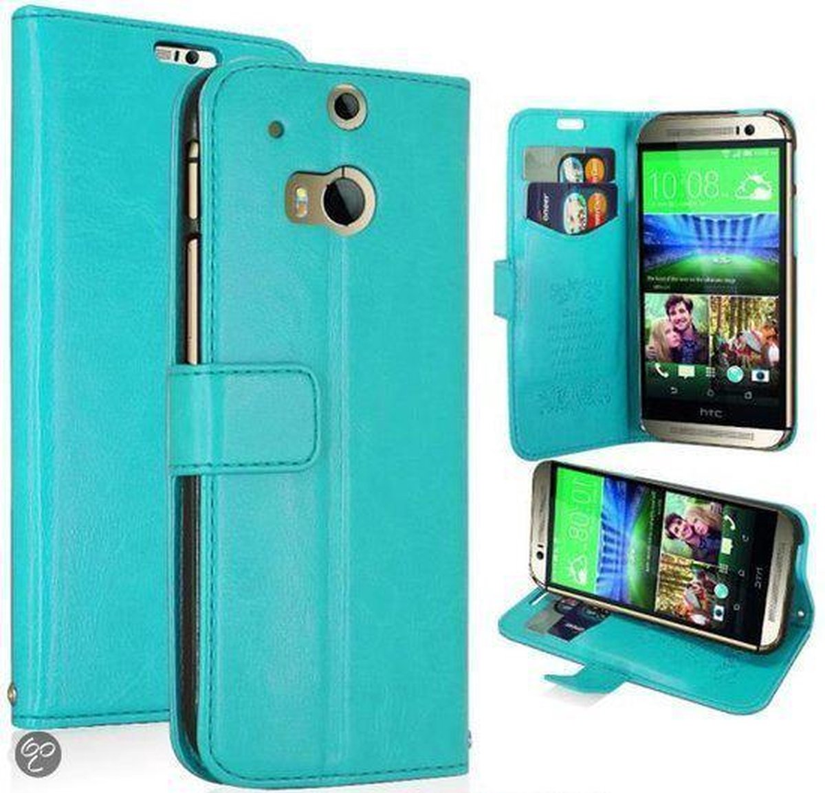 Kds Ultra Thin Wallet case hoesje HTC One M8 blauw