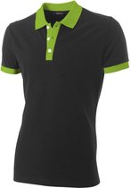 Tricorp Poloshirt Bicolor SlimFit PBF210 - Geen bedrukking - Zwart | Limegroen