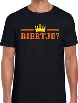 Zwart Biertje en kroon shirt heren - Koningsdag kleding 2XL