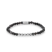 Rebel&Rose armband - Grey Seduction - 4mm - silver colored