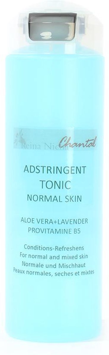 2 Flacons Adstringent tonic 250ml Reina Nicha Chantal normal skin Lotion op basis van alcohol ontsmet de huid.