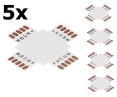 5 Stuks 10mm 5-Pin X PCB Connector voor RGB SMD5050 LED strips
