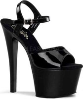 Pleaser - SKY-309 Sandaal met enkelband, Paaldans schoenen - Paaldans schoenen - 45 Shoes - Zwart