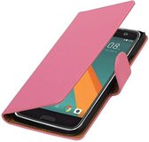 Bookstyle Wallet Case Hoesje voor HTC 10 Roze