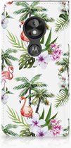 Motorola Moto E5 Play Standcase Hoesje Design Flamingo Palms