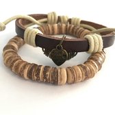 Leren armband met kralen armbandjes