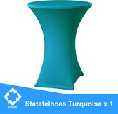 Staantafelrok Turquoise x 1 - Tafelrok - Stretch – ∅80 x 110 cm – geschikt voor Horeca Evenementen | Sta Tafel Hoes | Statafel | Staantafelhoes | Cocktailparty | Trouwerij |  Mooie