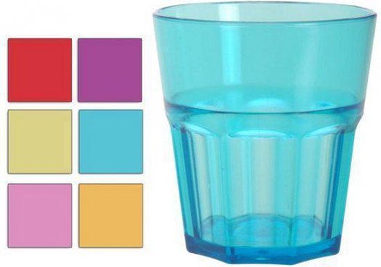 Welsprekend Blauwe plek Waakzaam Transparante plastic drinkbeker Blauw | bol.com