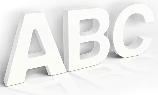 Decoratieletter C - 20 cm hoog - decoratieve letter alfabet - wit - 3D  letters | bol.com