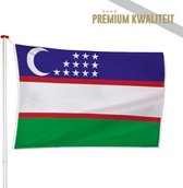 Oezbeekse Vlag Oezbekistan 150x225cm - Kwaliteitsvlag - Geschikt voor buiten