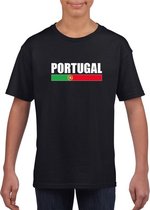 Zwart Portugal supporter t-shirt voor kinderen M (134-140)