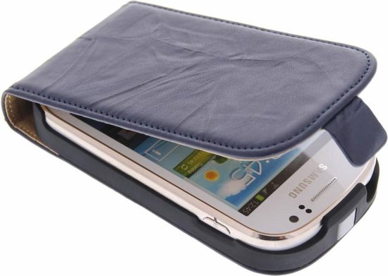 Mobiparts - blauw kreukelleer flipcase Samsung Galaxy Fame S6810