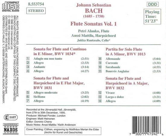 Bach J. S.:Flute Sonatas Vol.1