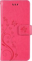 Samsung Galaxy S10 Hoesje - Bloemen Book Case - Roze