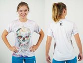 Bones Sportswear Dames T-shirt Flower Skull maat M