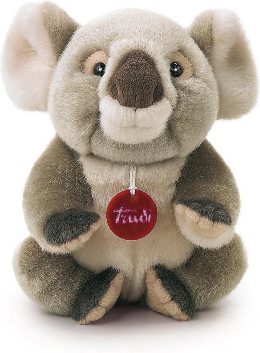 Trudi - Classic Knuffel Koala Jamin 22 cm - Handgemaakt in Italie - Zacht pluche - Knuffeldier voor jongens en meisjes - Grijs Wit - 13x15x22 cm maat S