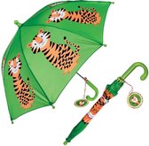 Rex London Paraplu Teddy de Tijger - Groene Kinderparaplu met stoere tijger