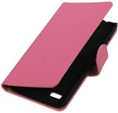 Mobieletelefoonhoesje.nl - Huawei Y5 / Y560 Hoesje Effen Bookstyle Roze