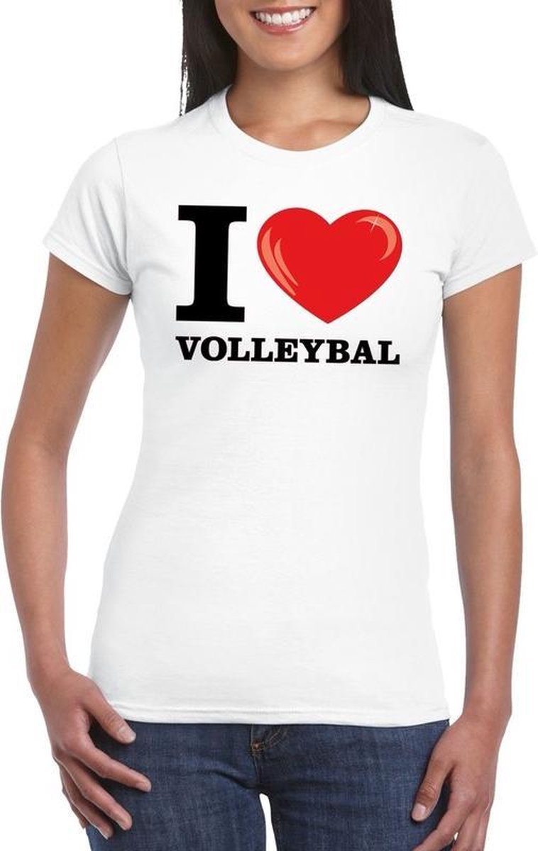 I love volleybal t-shirt wit dames XL