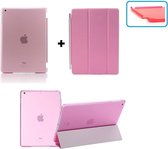 Apple iPad Mini 4 (retina) Smart Cover met/inclusief Achterkant Back Cover Hoes Roze/Pink Smartcover combinatie hoesje Companion Case Full Body | BetaalbareHoesjes.nl