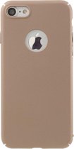 Shop4 - Geschikt voor iPhone SE (2022) / SE (2020) / 8 / 7 Hoesje - Harde Back Case Logo Beige