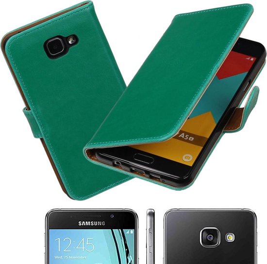 sofa Voorspellen Verwoesting MP Case groen leder look hoesje voor Samsung Galaxy A5 2016 Booktype -  Telefoonhoesje... | bol.com