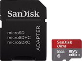 Sandisk Ultra Micro SD kaart 8GB met adapter