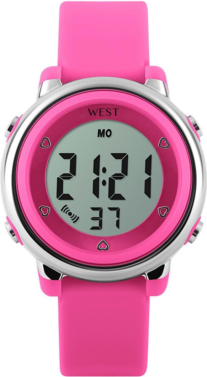 West Watches model Star Kinderhorloge LED meisjes digitaal – Ø 33 mm - Roze