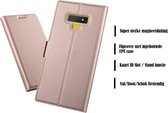 DrPhone Note 9 Magnetische Flip Cover – Bumper Kaart Case [Stand functie] PU Lederen Portemonnee Case - Vintage Book Style Type - Magnetische beschermhoes met ingebouwde TPU case – Rosegold