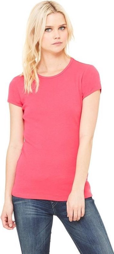 Clan Noordoosten Auto Basic t-shirt fuchsia roze met ronde hals voor dames - Dameskleding shirtjes  S | bol.com