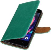Pull Up TPU PU Leder Bookstyle Wallet Case Hoesjes voor HTC Desire 10 Pro Groen