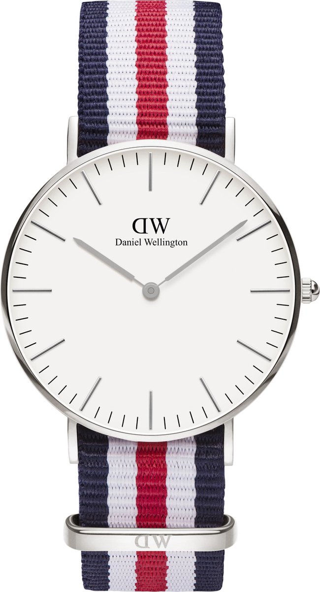 Daniel Wellington Classic Canterbury DW00100051 - Horloge - NATO - Blauw-Wit-Rood - Ø 36mm