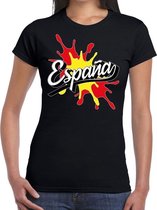 Espana/Spanje landen t-shirt spetter zwart voor dames - supporter/landen kleding Spanje S
