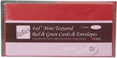 Anita's Square getextureerde mini kaarten enveloppen 4 "X 4" 25 stuks, rood & groen A1512103