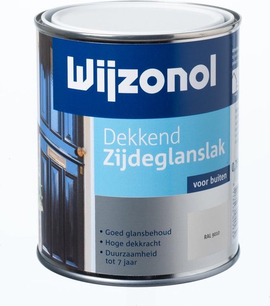Blik Wijzonol dekkende zijdeglanslak voor buiten, RAL 9010.