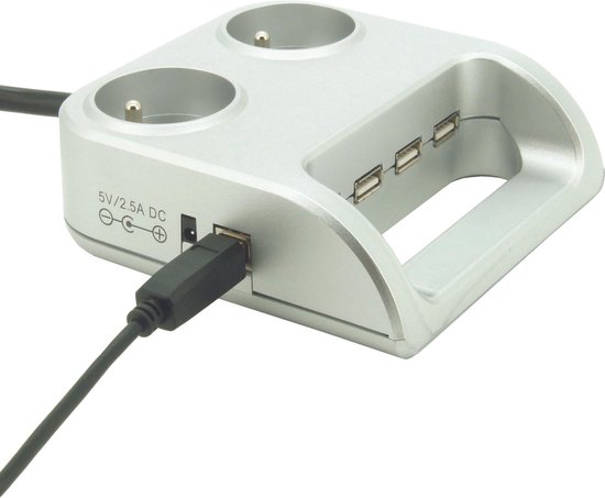 PROFILE Basic Line meervoudig stopcontact - 4x USB - 5V aansluiting -... | bol.com