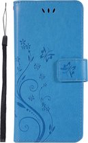 Shop4 - Samsung Galaxy S10 Hoesje - Wallet Case Vlinder Patroon Blauw