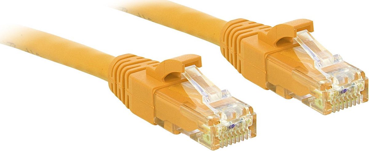 LINDY 48063 RJ45 Netwerkkabel, patchkabel CAT 6 U/UTP 2.00 m Geel Snagless 1 stuk(s)