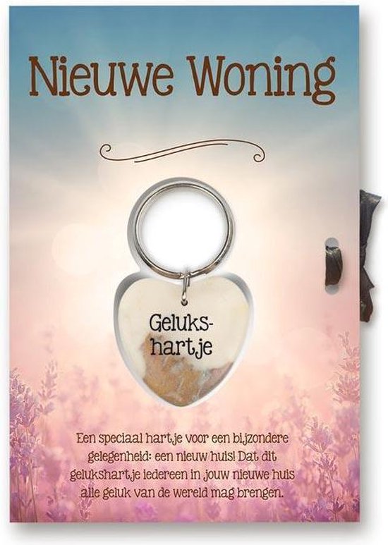 Gelukshart Sleutelhanger  Giftcard Nieuwe Woning