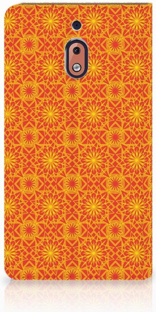 Nokia 2.1 2018 Hoesje met Magneet Batik Oranje