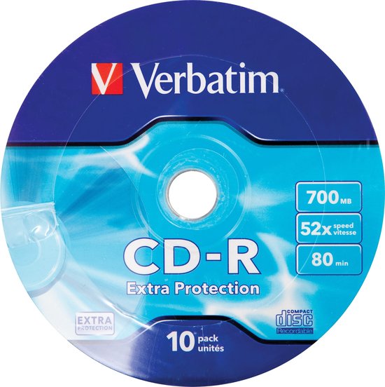 Verbatim CD-R 52X 700MB 10PK OPS Wrap EP 700 Mo 10 pièce(s)
