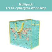 4 x Opbergtas - Big Shopper World Map Multipack
