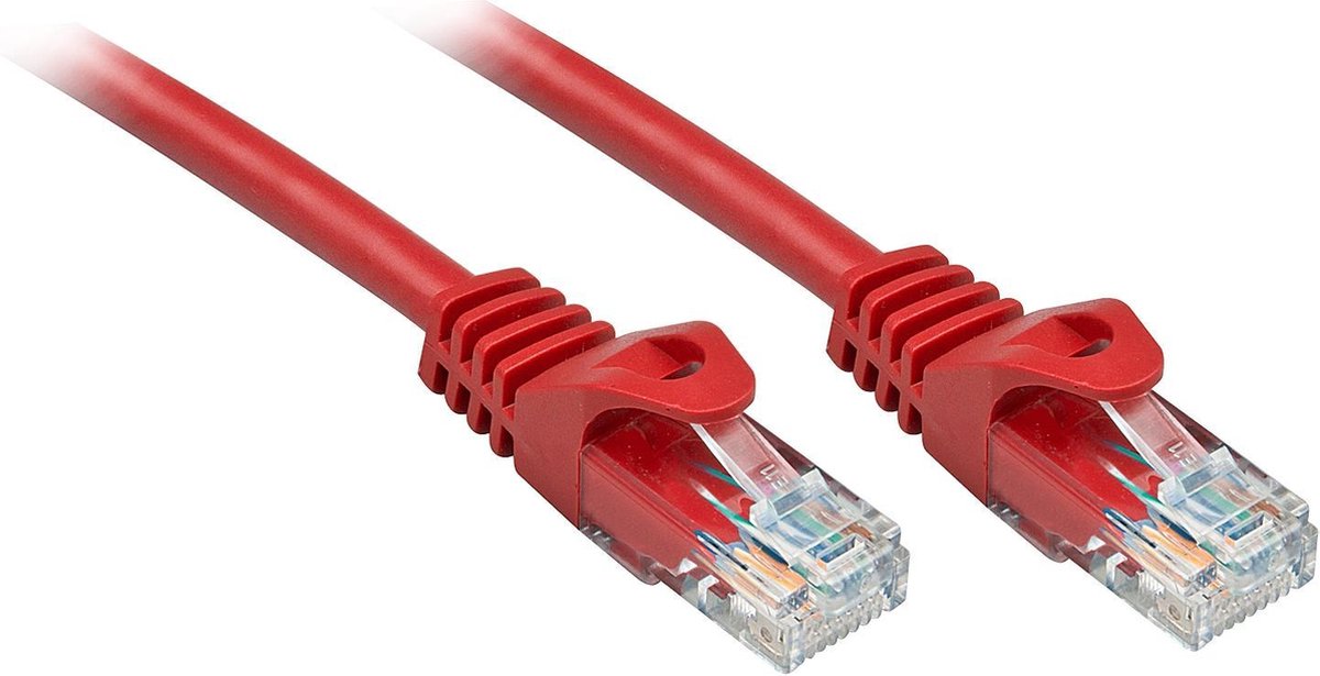 Lindy Rj45/Rj45 Cat6 0.3m netwerkkabel 0,3 m U/UTP (UTP) Rood