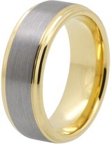 Schitterende Brede 6 mm. Wolfraamcarbide Ring | Damesring | Herenring |Gold Plated |19,75 mm maat 62