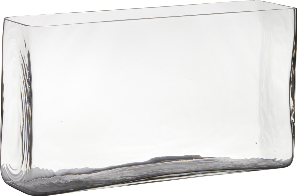 Accu hakbijl glas H20 36x10 Hoge rechthoekige vaas transparant glas 20 x 36  x 16 cm -... | bol