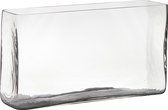 Accu hakbijl glas H20 36x10 Hoge rechthoekige vaas transparant glas 20 x 36 x 16 cm - Accubak - Glazen vazen - Woonaccessoires