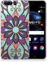 Huawei P10 TPU Hoesje Design Purple Flower